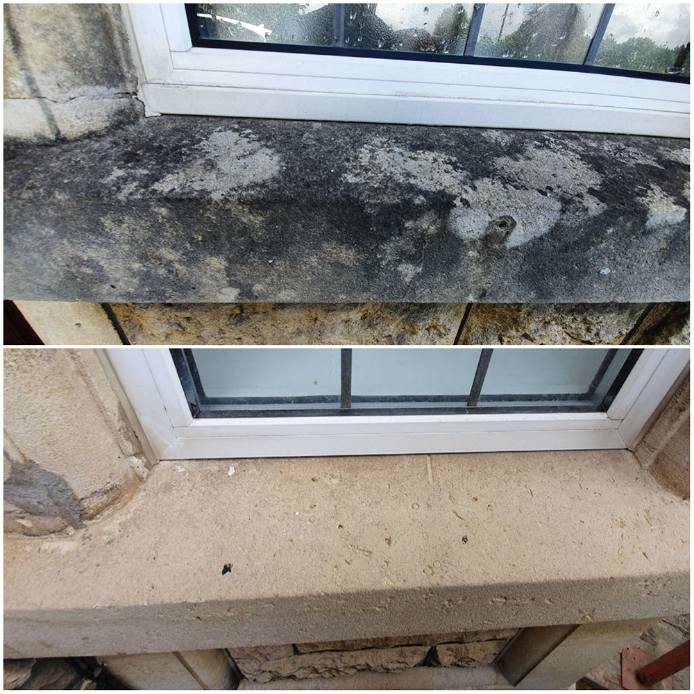 stone cleaning - window ledge